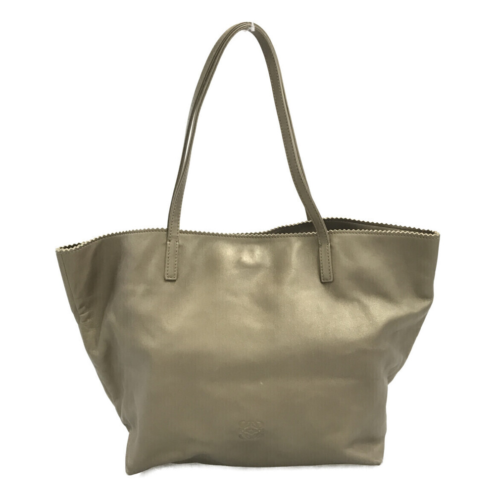 Loewe Anagram Nappa leather tote bag Bron White Khaki Green